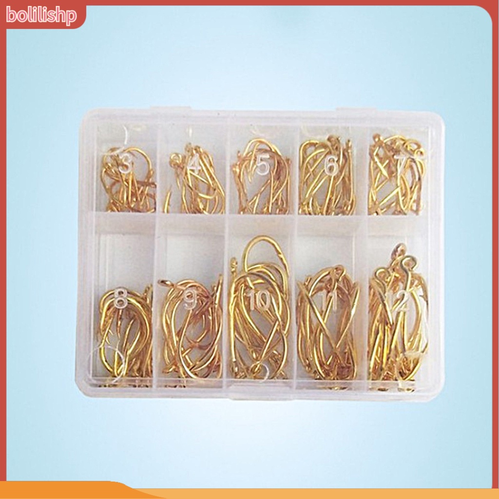 [Bolilishp] 100pcs Kail Pancing Penembus Kuat Kekuatan Tinggi Tajam Baja Karbon Membantu Umpan Kait Aksesoris Memancing Untuk Memancing