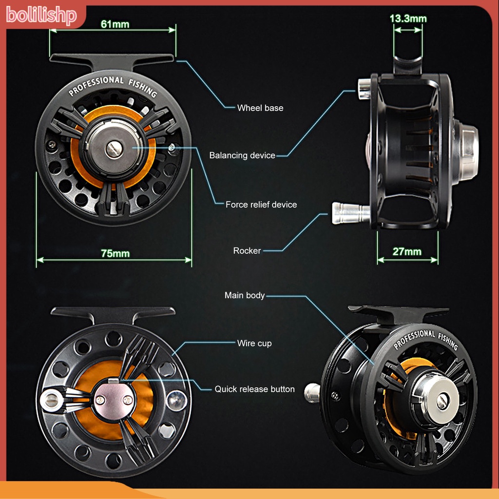 [Bolilishp] fly Fishing Reel Ball Bearing Professional Quick Release Kiri/Kanan Saling Tukar. Alat Peredam Kecepatan Tinggi Portabel High Speed Metal Spinning Reel Memancing Laut