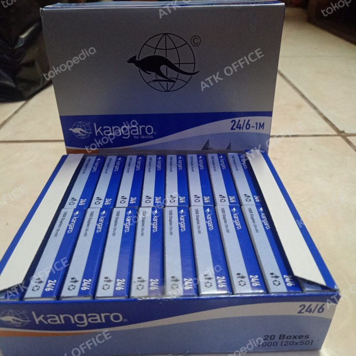 

isi staples kangaro no 3 24/6 - 1M sebox (20Kotak kecil)