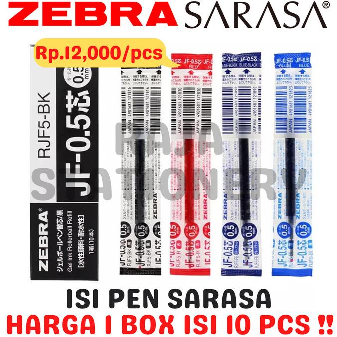 

ZEBRA REFILL SARASA 0.5 0.7 ISI ULANG PEN SARASA HITAM BIRU [10PCS]