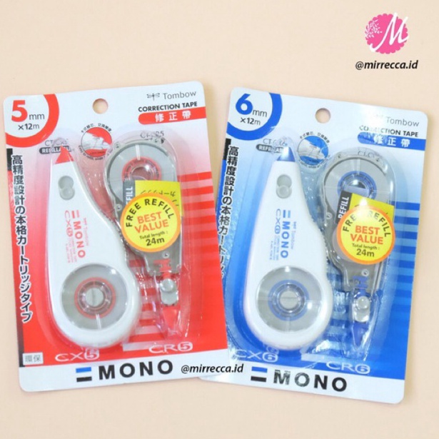 

YEM.6Jn23ν ‣ PAKET BUNDLING TOMBOW MONO CORRECTION TAPE + FREE REFILL CT-CX4 CT-CX5 CT-CX6 | TIP-EX PITA ROLL