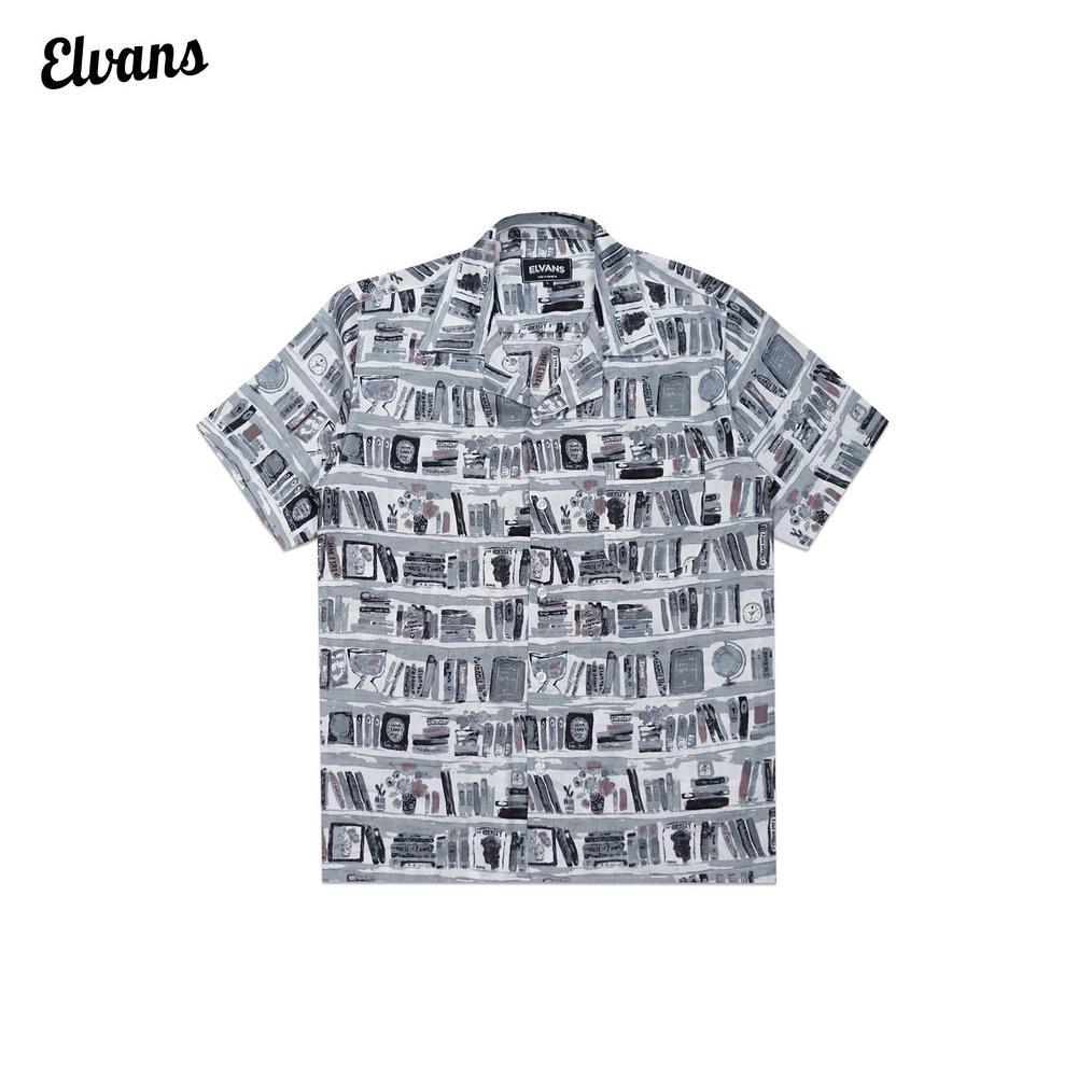 7.7 Kemeja Pantai Motif Abstrak Salur By Elvans Pince