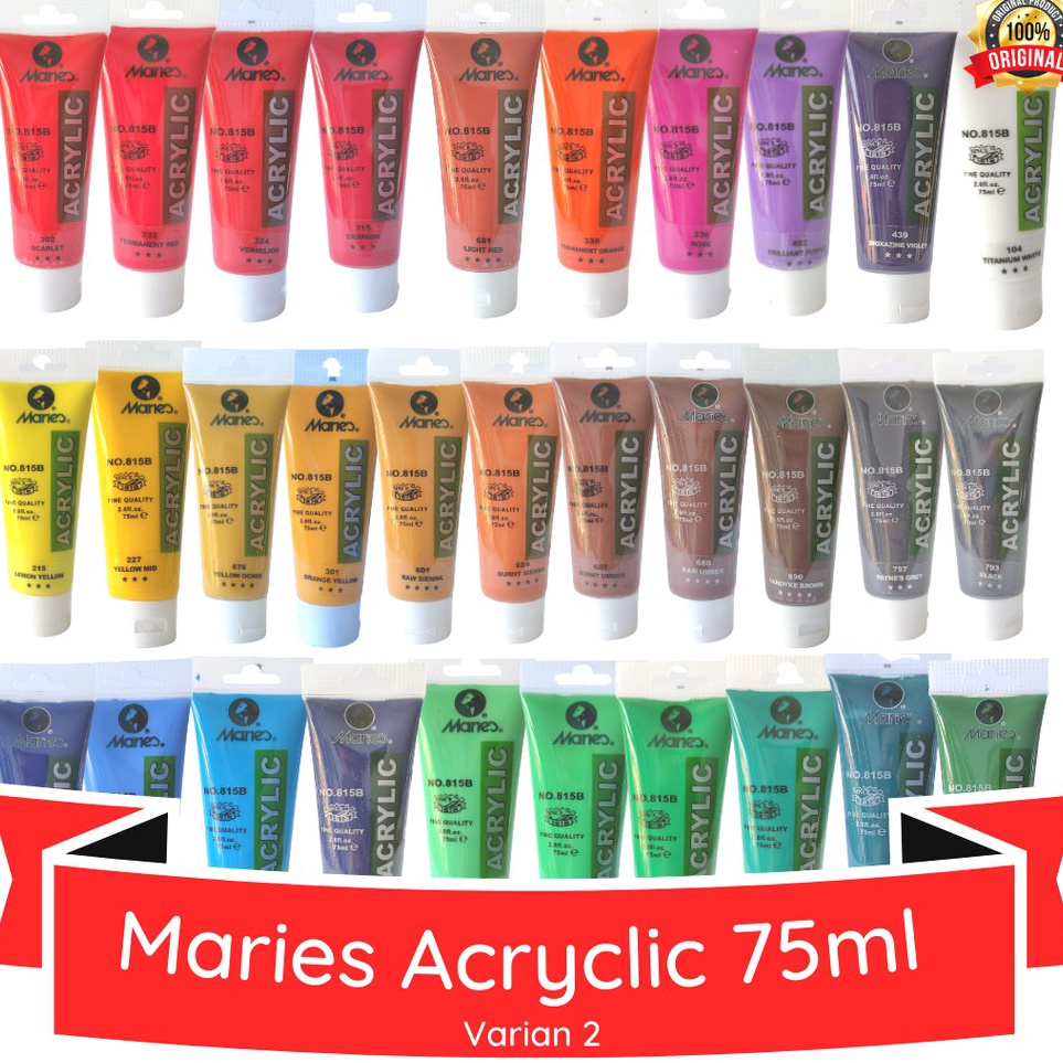 

{TBT.20Jn23w} Maries Acrylic Colour 75ml / Cat Acrylic Maries 75 ml (kelompok warna 2)