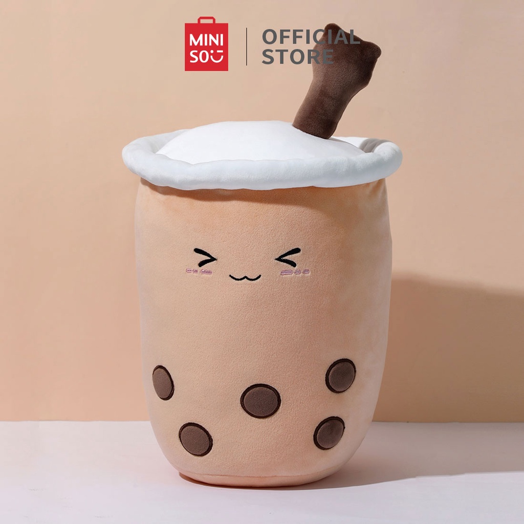 UK1 MINISO BONEKA BOBA LUCU MAINAN MEWAH BOBA MILK TEA 37CM LEMBUT BONEKA ANAK HADIAH ULANG TAHUN