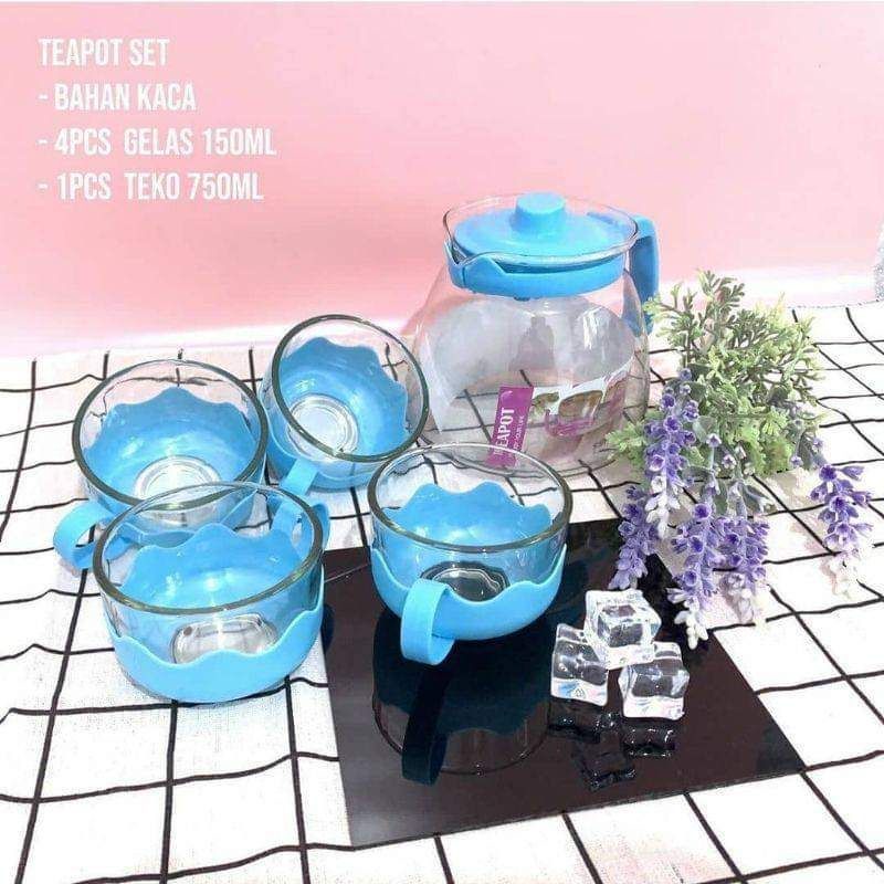 TEA POT / TEA POT SET /TEAPOT SET / TEAPOT WARNA / TEAPOT HITAM / TEAPOT SARINGAN / TEAPOT ISI 5 SET