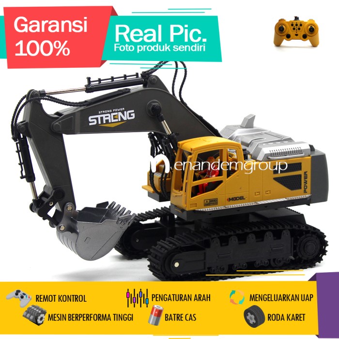 Mainan Mobil Remot Kontrol Rc Excavator Beko Besi 12 Fungsi 1/16 Ghz