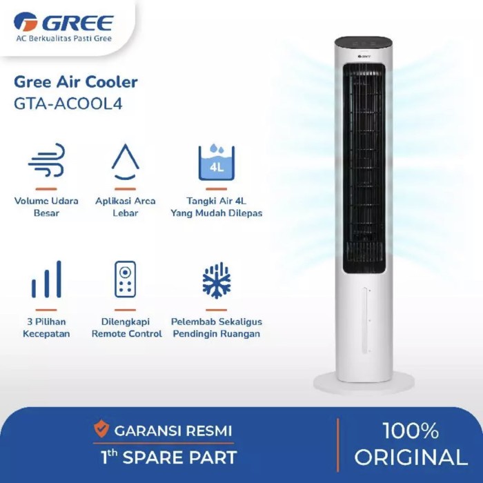 Cooling Gree Tower Fan Air Cooler Generator Anion - Penyejuk - Humidifier
