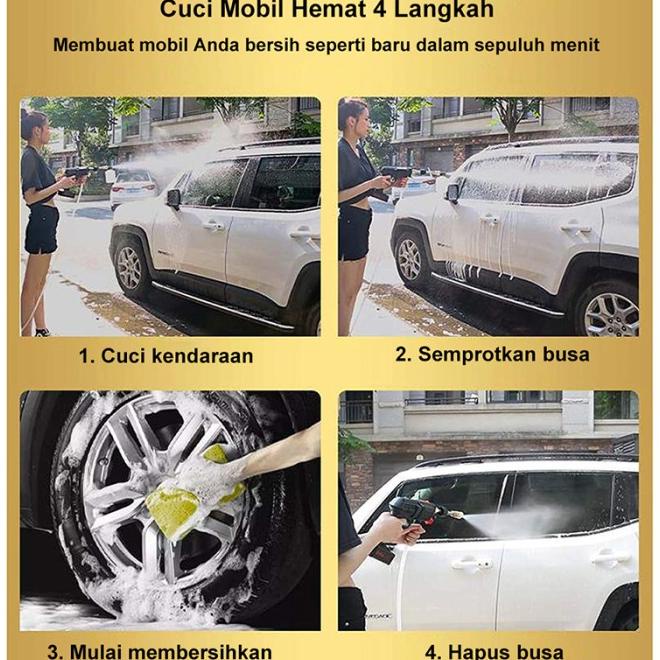 24V/48V Cordless Brushless Jet Cleaner Alat Cuci Mobil Pembersih Motor