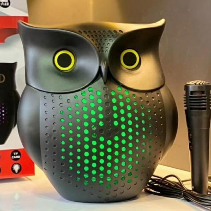 Speaker Extra Bass Bluetooth 5.0 Speaker Portable Hewan Owl USB Led len02