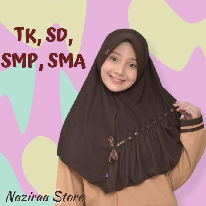 Kerudung Sekolah Sd Rabbani Kw, Hijab Anak Sekolahmodel Serut Pinggir