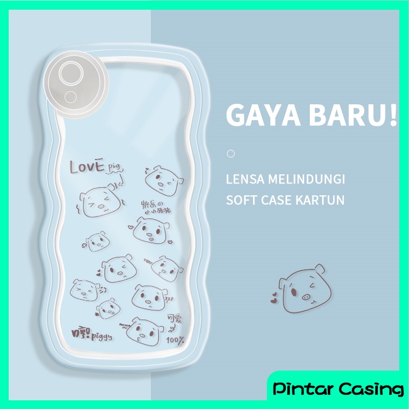 Casing Hp Ponsel untuk VIVO Y90 Y1S V11 PRO X21S V21S Y75 4G S15E Casing Kartun Lucu Beruntung Berwa