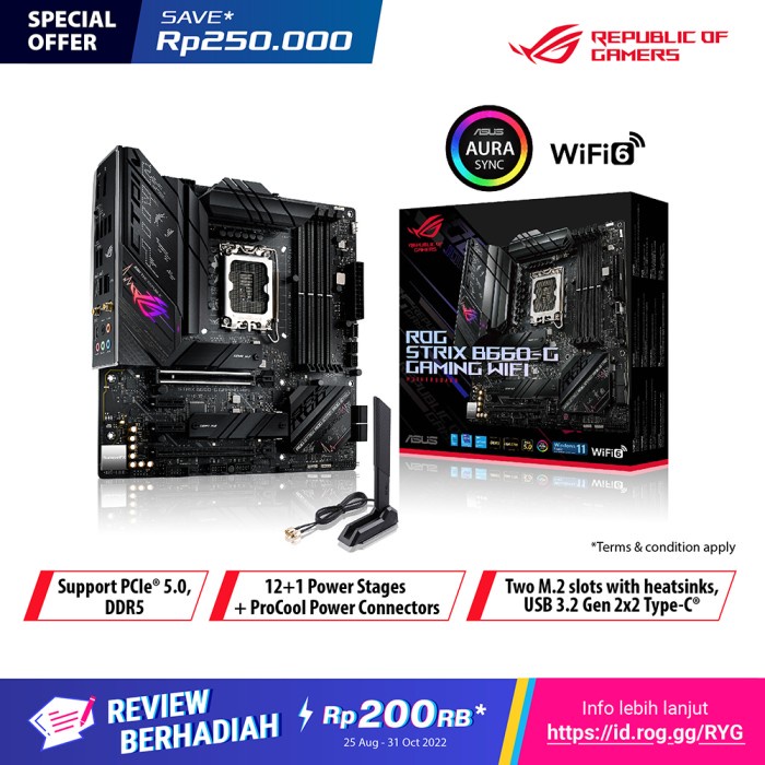 ASUS ROG STRIX B660-G GAMING WIFI DDR5 (Intel LGA 1700, Gen12)