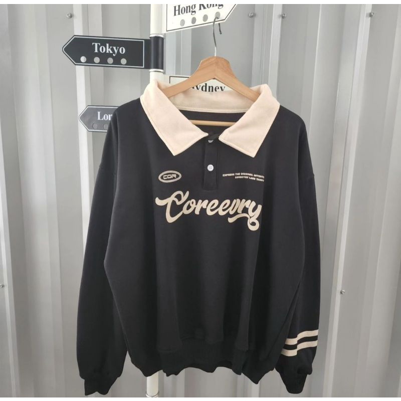 SWEATER CREWNECK JUMBO COREEORY COLLAR OVERSIZE SIZE XXL | SWEATER BERKERAH JUMBO WANITA KOREAN STYLE | CREWNECK JUMBO WANITA HIGH PREMIUM DISTRO