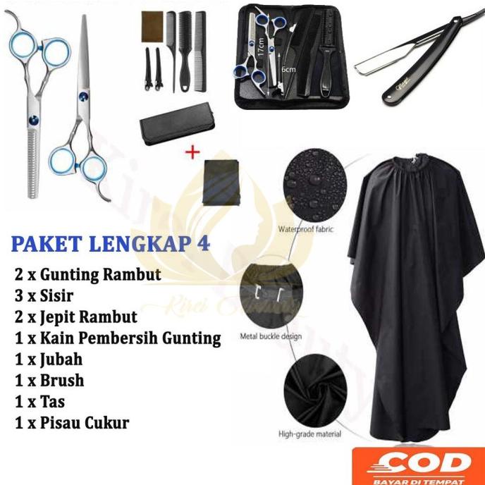 [COD] Paket Alat Cukur Gunting Rambut Set BarberShop Lengkap