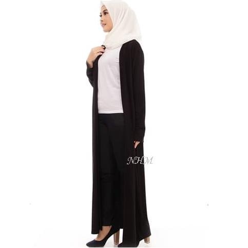 Cardigan panjang /Long cardigan/cardigan hitam/cardigan spandek