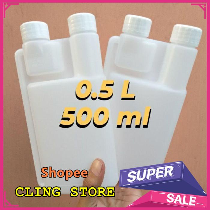 PROMO TERBARU 500ML BOTOL TAKARAN OLI SAMPING/BOTOL OLI SAMPING TWIN NECK/BOTOL TAKAR OLI MOTOR 2 TA
