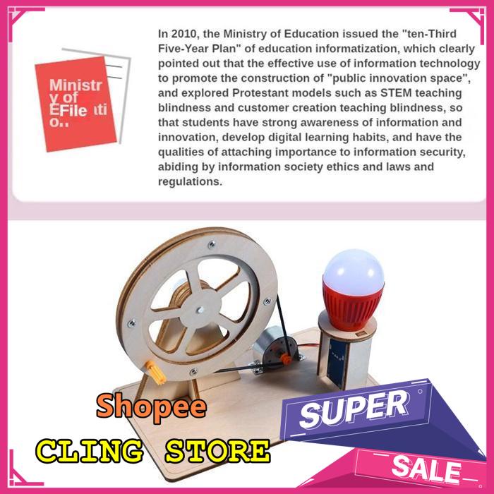 HEMAT MAINAN GENERATOR KAYU/MAINAN GENERATOR BOHLAM DIY/WOODEN BULB GENERATOR ASSEMBLED TOYS/MAINAN 