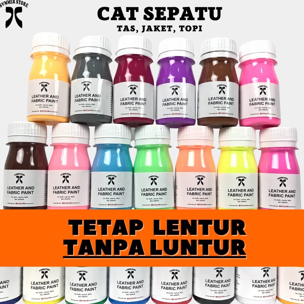 REPAINT CAT SEPATU TAS Leather dan Pabric Paint Acrylic 20ml  40ml Cat Kanvas Cat Kain Cat Kulit Cat Sol Sepatu Cat Lukis Jaket akrilik Not Angelus - Svmmerink ➾Terupdate