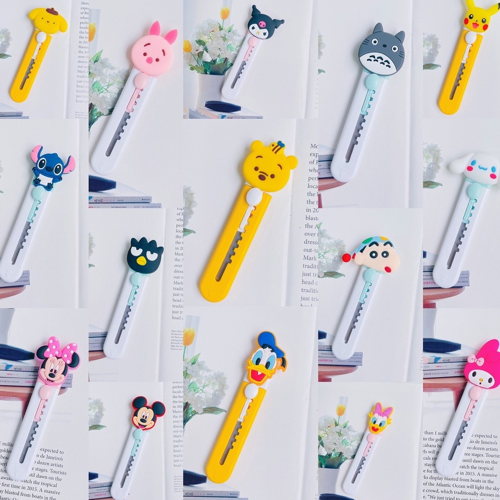 

➼ Mini Cutter Karakter Snoopy Stitch Pooh Donald Daisy Sinchan Minnie Mickey Kuromi My Melody Cinnamoroll Totoro Badzmaru Pompompurin Piglet Pikachu ➲COD