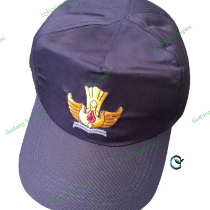Topi Smp Blue Black Bahan Nagata Drill