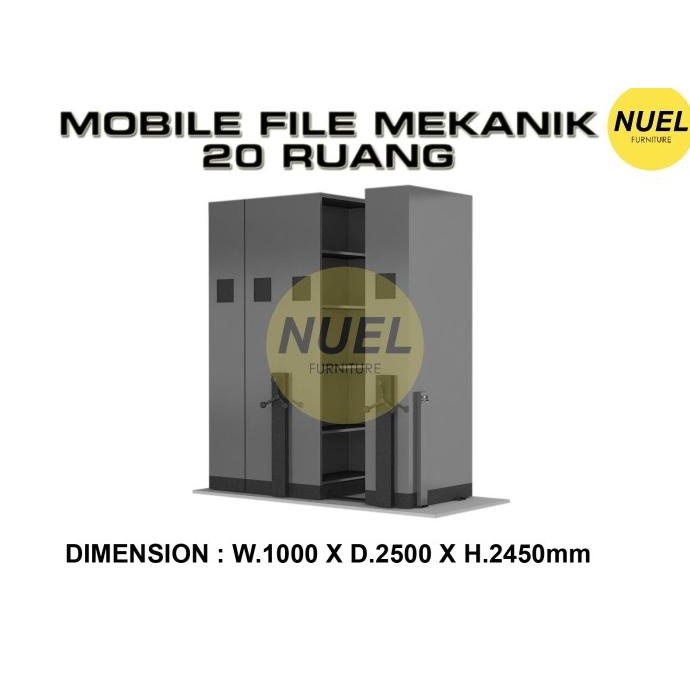 ] Mobile File Filing Kabinet / Lemari Rak Dorong Rel 5 sap Mekanik