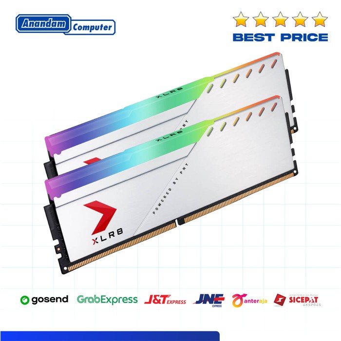 PNY XLR8 RGB Longdimm 32GB Kit (16GBx2) DDR4 3200MHz RAM - Silver