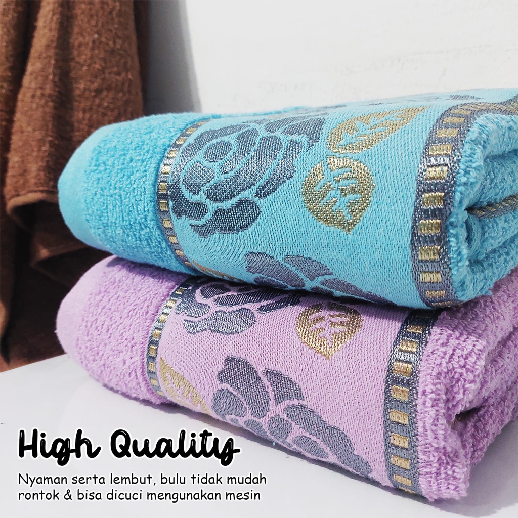 Handuk Mandi Motif Elegant Ukuran 50cm x 100cm Handuk Mandi Pria Wanita Bahan Katun Bulu Halus &amp; Lembut High Quality Termurah - J3B7