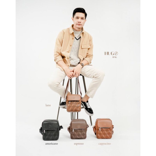 Hody - Hugo Bag Tas Selempang Cowok Sling Bag Synthetic Leather Premium