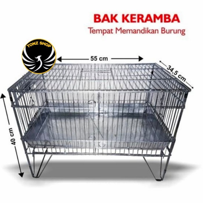 KERAMBA MANDI BURUNG/KANDANG MANDI BESI LIPAT MURAI KACER (GOJEKGRAB)