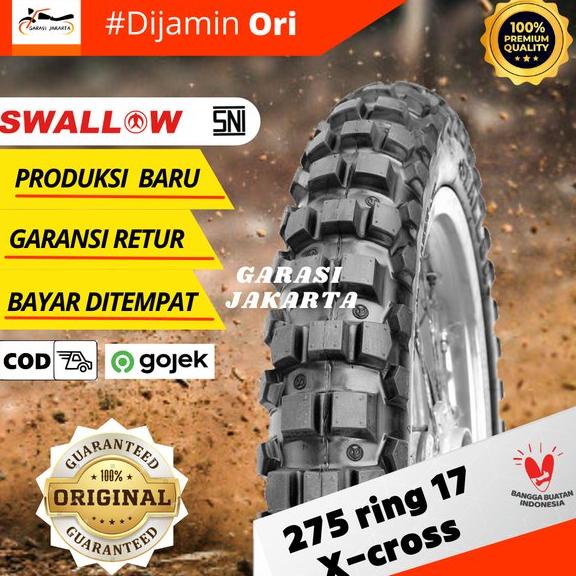 HARGA DISKON BAN LUAR MOTOR CROSS SWALLOW 275-17 RING 17 S-111 X CROSS SWALLOW
