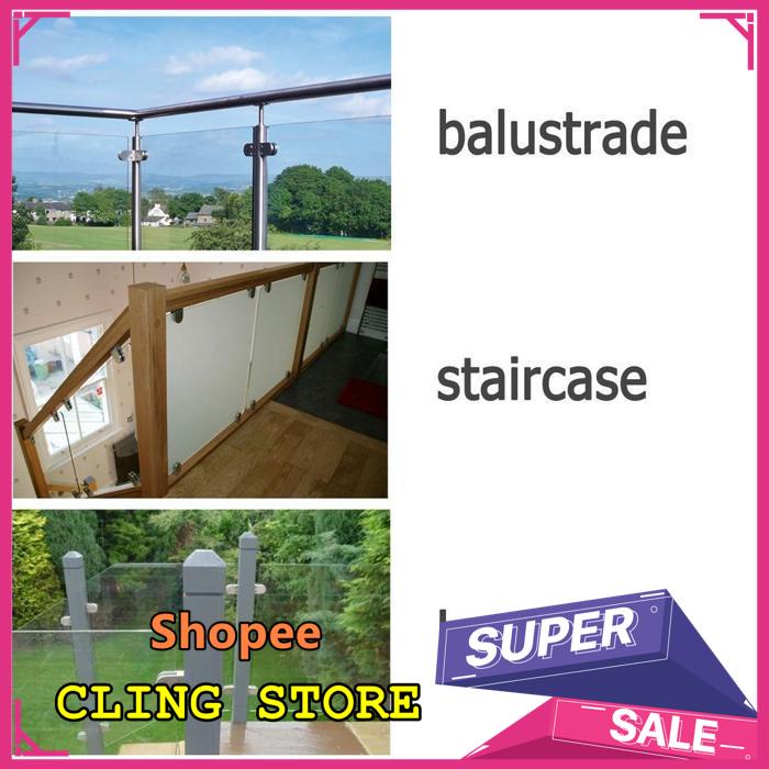 GRATIS ONGKIR PENJEPIT KACA/JEPIT KACA UNTUK RAILING TANGGA BALKON KACA/GLASS CLIPS ADJUSTABLE WALL 
