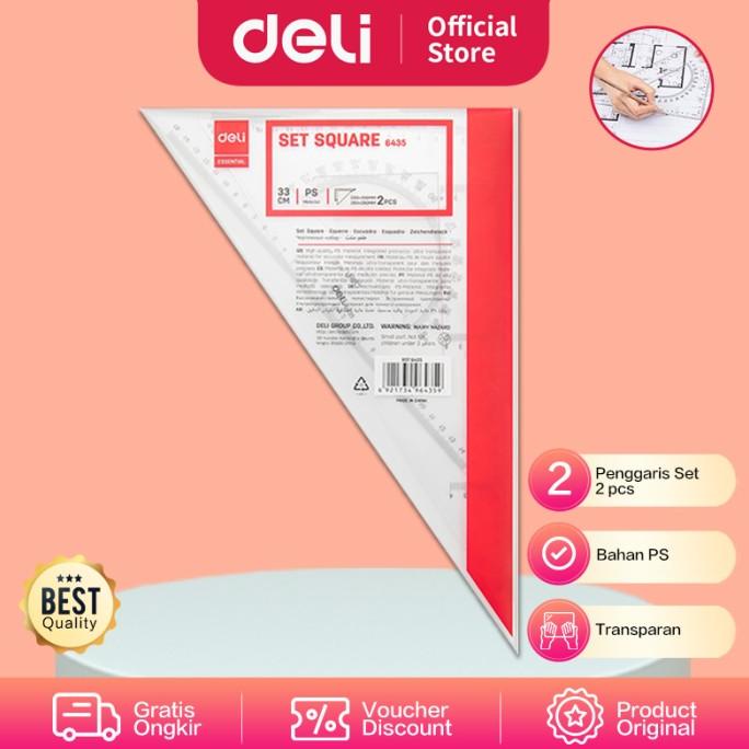

Deli E6435 Drafting/Penggaris-Set Square 2pcs 33cm
