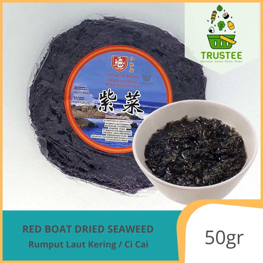 

RUMPUT LAUT KERING / DRIED SEAWEED / CI CAI RED BOAT BRAND 50GR ZI CAI CI CHAI
