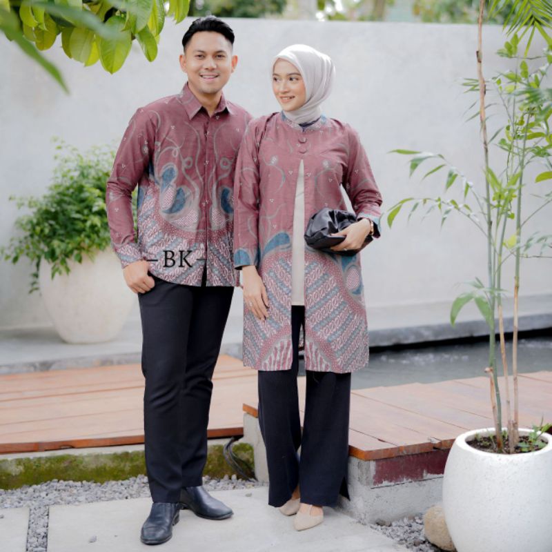 BATIK COUPLE MODERN KOMBINASI PARANG BOLERO||ATASAN KERJA||M-L-XL-XXL-3L