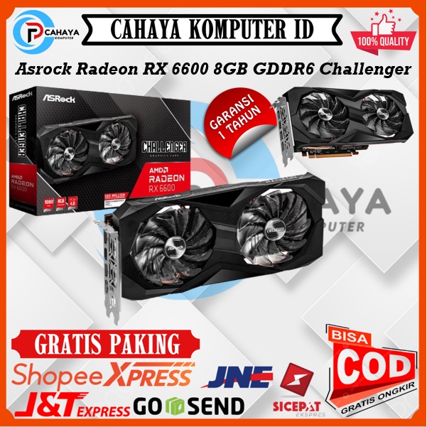 Asrock Challenger Radeon RX 6600 8GB GDDR6 Dual Fan Resmi