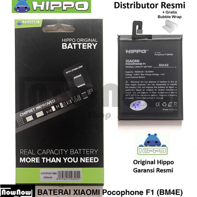 Baterai Hippo Xiaomi Pocophone F1 BM4E BM 4E Poco 4000 mAh Focophone