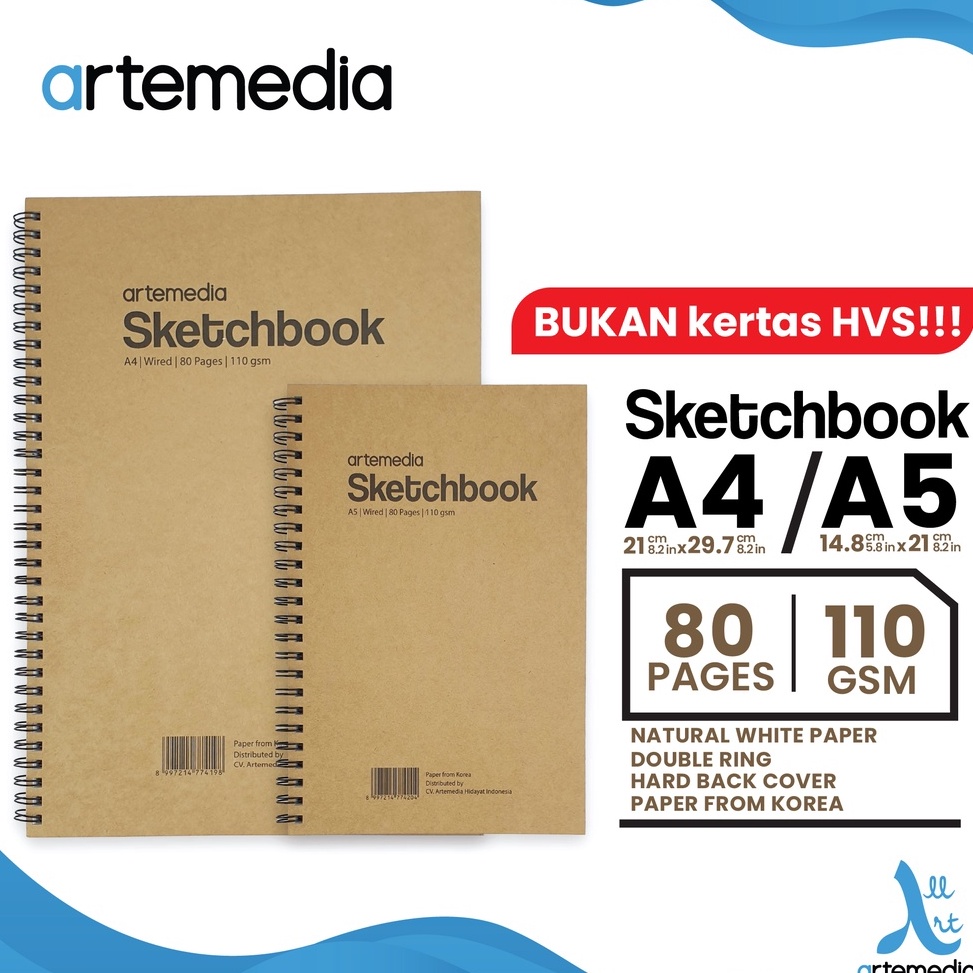 

COD Buku Sketsa Artemedia Sketchbook Wired A5 A4 Craft Cover Jilid Spiral ➾Ready Stok