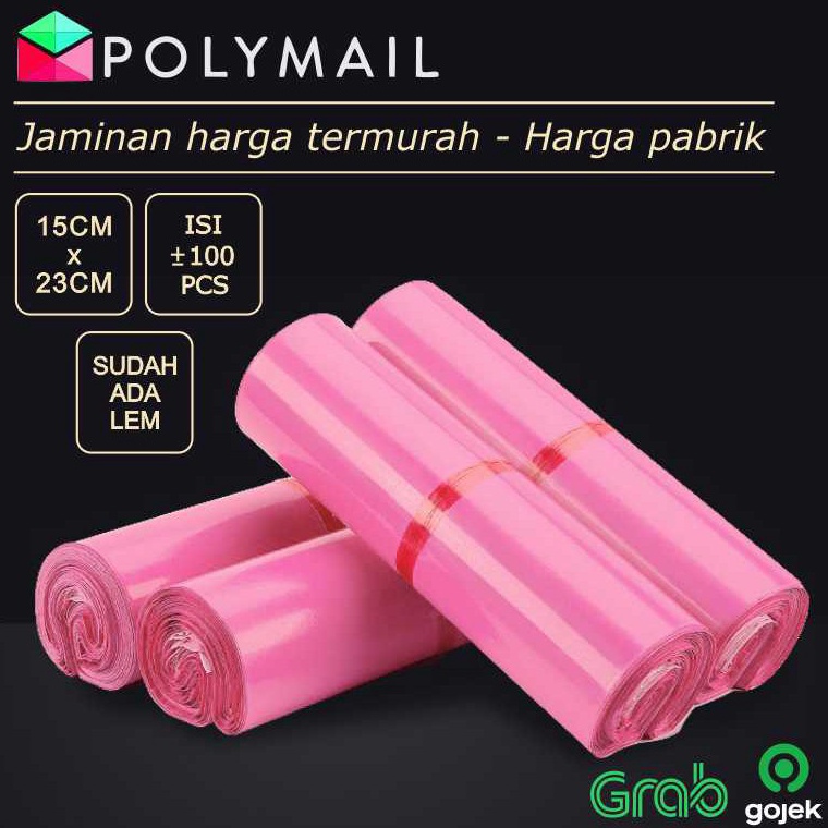 

SY99 POLYMAILER ±100PCS 15x23CM PINK SEMI GLOSSY PLASTIK POLYMAILER PINK er7gn