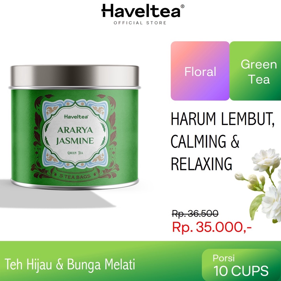 

Grosir ARARYA JASMINE | Mini Tin | Haveltea | Teh Melati | Green Tea Jasmine BVS