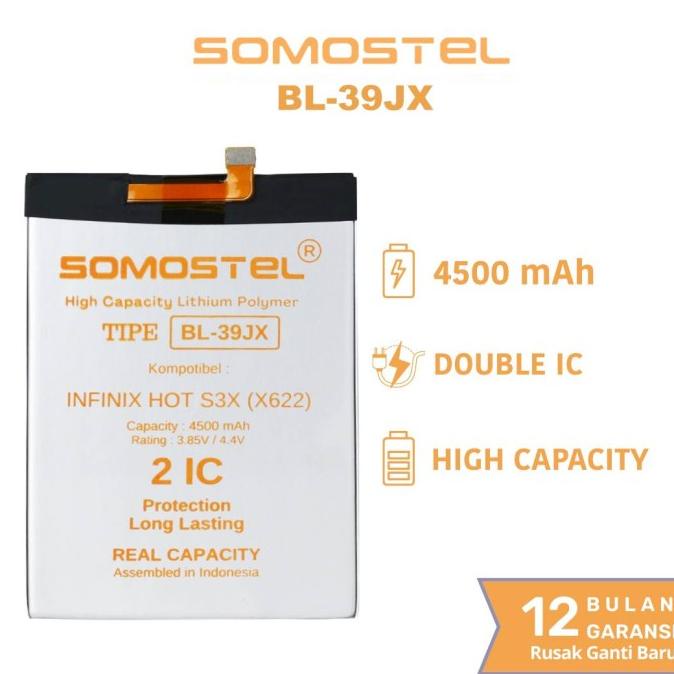 BL-39JX BL 39JX Infinix Hot S3X X622 Batre Baterai Original Somostel
