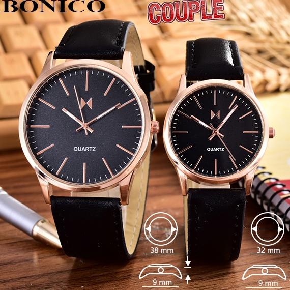 Terlaris Stainless Steel Back Case Jam Tangan Couple 3984Gl (2 Pcs) (Sepasang)