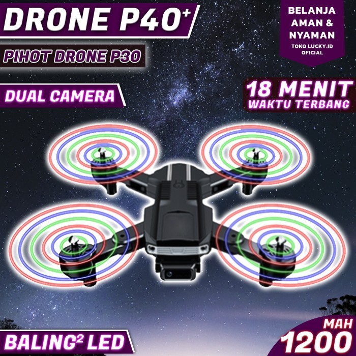 Drokam Drone Murah Kamera Dron Led Wings Remote Control Quadcopter P40 P30
