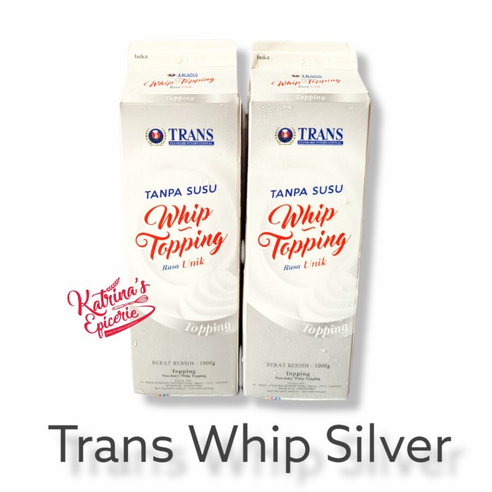 

Trans Sier Non Dairy Whip Topping Vegan Nabati 1000 Gram