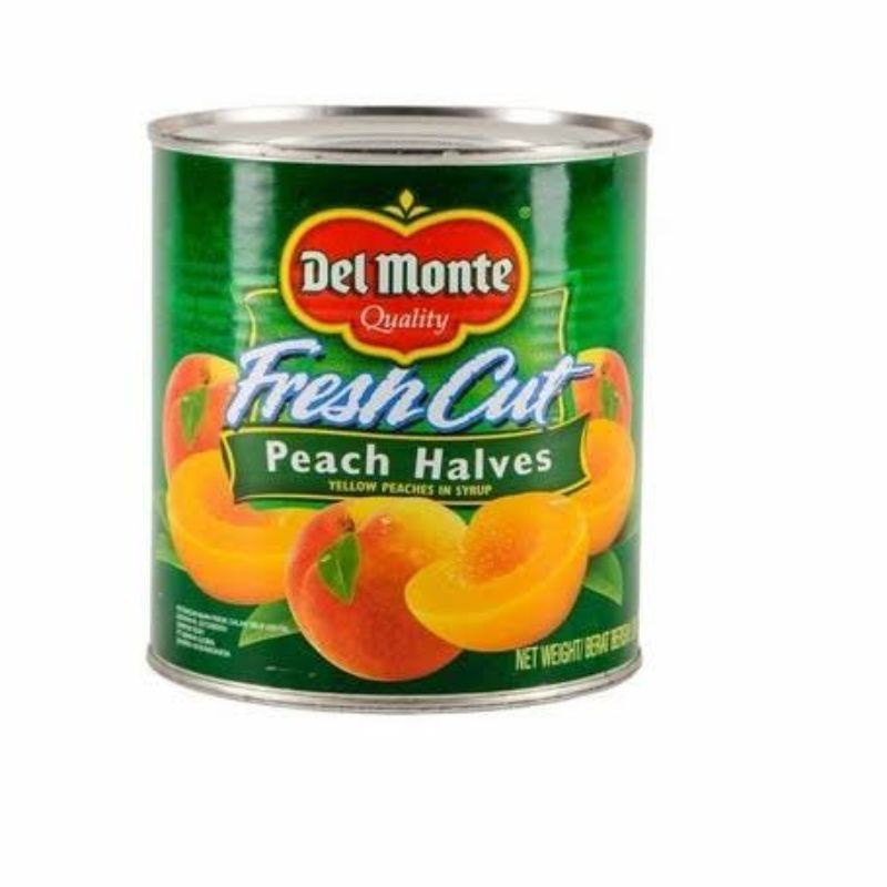

Delmonte Peach halves 825gr buah kaleng