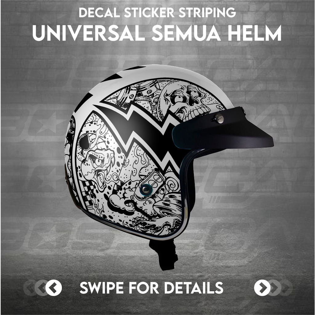 STIKER HELM BOGO STRIPING UNIVERSAL FULL SET MOTIF DOODLEV1