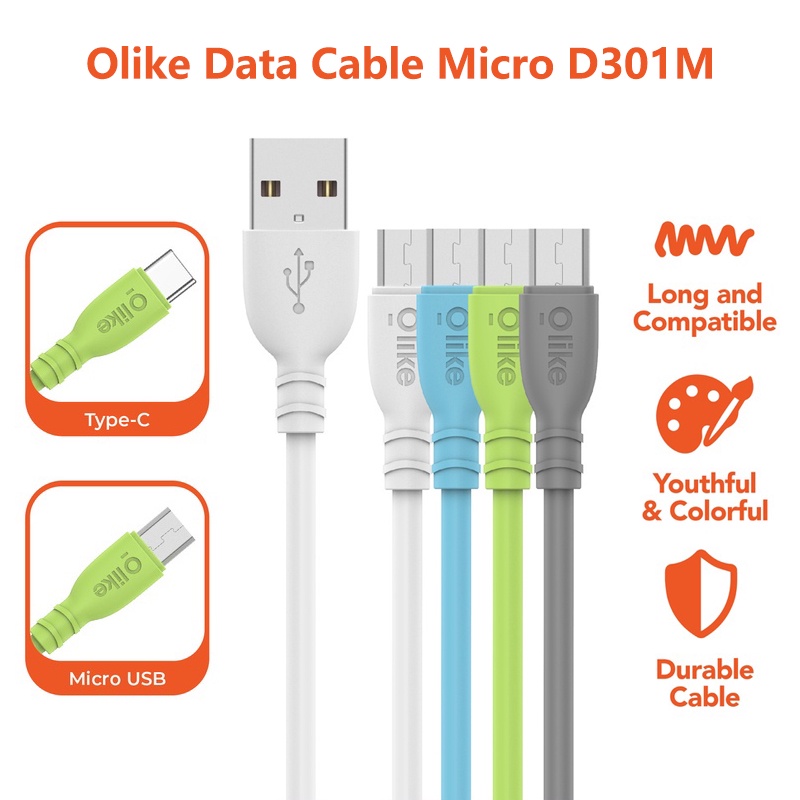 Olike Data Cable Micro D311M 2.1A 100cm 100% Original