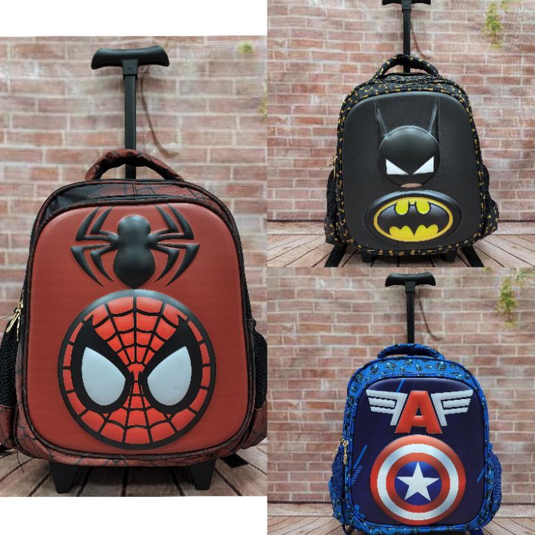 Di Borong yuk Troli Anak Cowok TK - SD Spiderman 14" AAM 820❴❵