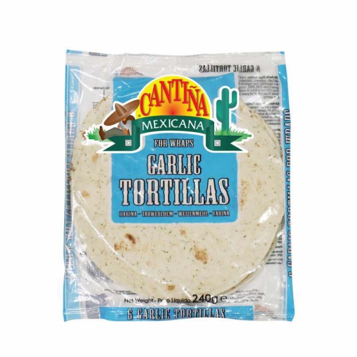 

Cantina Mexicana Wraps Corn Garlic Tortillas Isi 6Pcs 21Cm Kulit Kebab