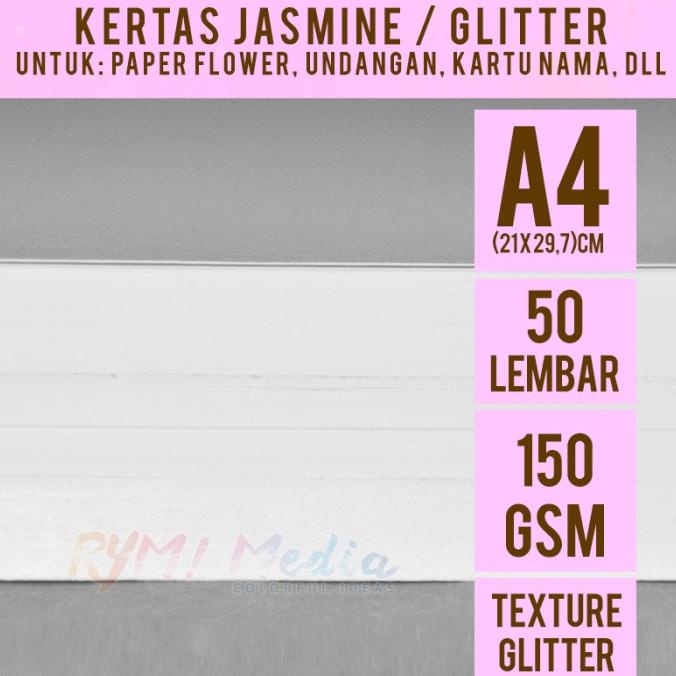 

Jasmine Putih 150 gsm A4 isi 50 / Kertas Glitter Paper Flower 150 gram
