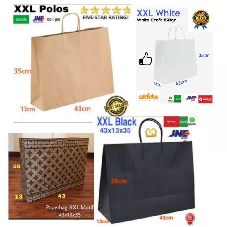 

Promo Paperbag XXL Polos besar, jumbo, tas kertas, 20 pcs /tas belanja, goodie bag, shopping bag ,